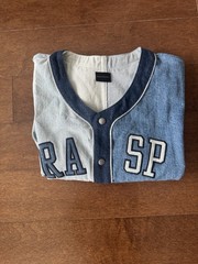 GV Gallery Raspberry Hills Two Tone Denim Baseball Jersey Medium