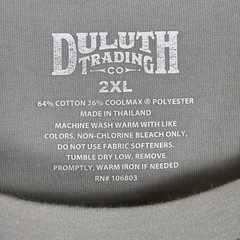 Duluth Trading Co Mens 2XL Gray Coolmax Cotton Blend Pocket T-Shirt Short Sleeve