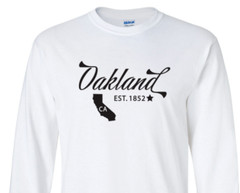 Oakland California State T-Shirt Graphic Tee Unisex Apparel Custom Text 