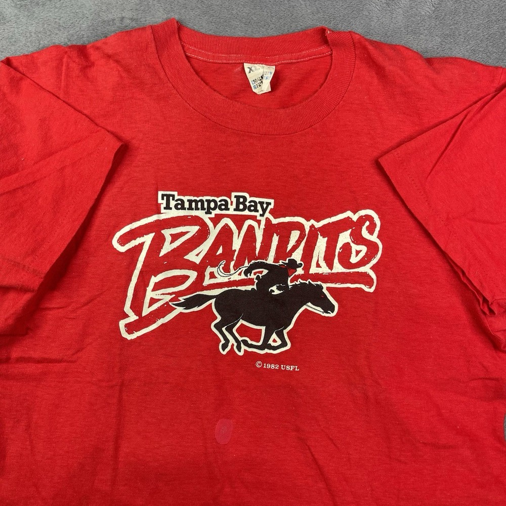 Vintage Tampa Bay Bandits Shirt Mens XL (L) USFL Football Defunct 80s Buccaneers