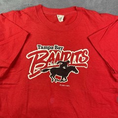 Vintage Tampa Bay Bandits Shirt Mens XL (L) USFL Football Defunct 80s Buccaneers