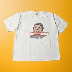 Vintage Ronald Reagan Graphic Tee 90s Political T Shirt XL Real President