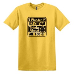 I wonder if Ice Cream thinks about me too – Adult Unisex Soft T-shirt