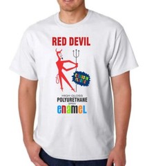 RED DEVIL SPRAY PAINT T-SHIRT TEE VINTAGE LABEL DESIGN – CAN COLLECTIBLE