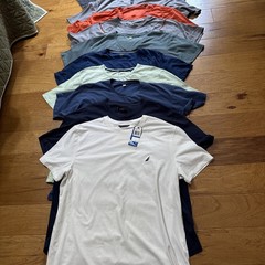 HUGE LOT 12 MENS T SHIRTS L L BEAN EDDIE BAUER AEO LUCKY NAUTIC XL X LARGE NWT