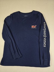 Vineyard Vines Football Whale Men’s Long-Sleeve Pocket T-Shirt Large Blue