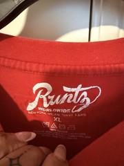 Runtz Men’s Red Cotton Knit Graphic Logo Crew Neck Short Sleeve T-Shirt XL