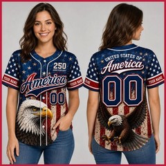 Custom America Baseball Jersey USA 250th Anniversary Jersey 4th of July Gift