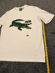 Lacoste Live x Chinatown Market Collab Croc T Shirt White Cotton Mens Size Small