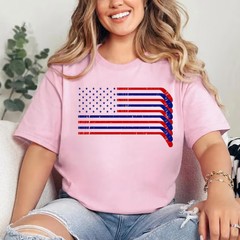 USA Flag Hockey Comfort Tee Patriotic Ice Fan Gift Men Women