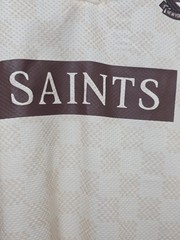 Saints Studio Cream Short Sleeve Shirt Logo Size Soccer Jersey 3XL Trendy Casual