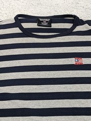 Polo Jeans Ralph Lauren Striped Long Sleeve Shirt Pullover Medium Blue Gray READ