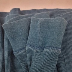 MERONA Mens Shirt Sz XL Henley Thermal Waffle Knit BLUE Faded Grunge Y2K