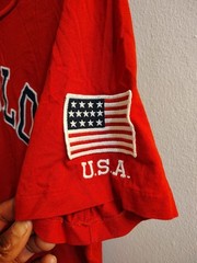Polo Ralph Lauren Polo Spellout Embroidered USA Flag T-Shirt Red – Men’s Large