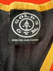 Vintage Gold’s Gym Muscle Joe Stringer Tank Top “OLD JOE” Graphic Blk/Yellow XL+