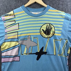 VTG 80’s BODY GLOVE T Shirt Mens M Blue Yellow Single Stitched Surf Art Beach
