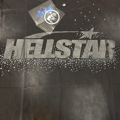 Hellstar Black Graphic Logo Print Crew Neck Short Sleeve T-Shirt Men’s S