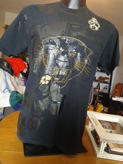 Vintage Air Jordan Shirt Mens Large Black Jumpman Short Sleeve Cat Panther