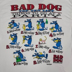 VTG 1994 Bad Dog Things at a Party Pussy Cat Funny Humor Single Stitch Tee – XL