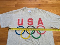Vintage USA Olympics Graphic T Shirt Hanes Heavyweight M Made USA Single Stitch