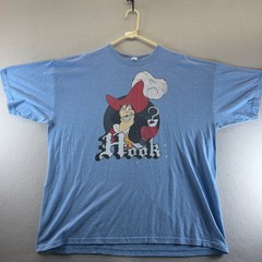 Disney Captain Hook Peter Pan T-Shirt Mens XXL Blue Heather M&O Gold Graphic Tee
