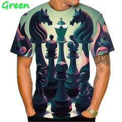 Smart 3D Chess Pieces T Shirt Kids Adults Crew Neck Graphic Tee Style