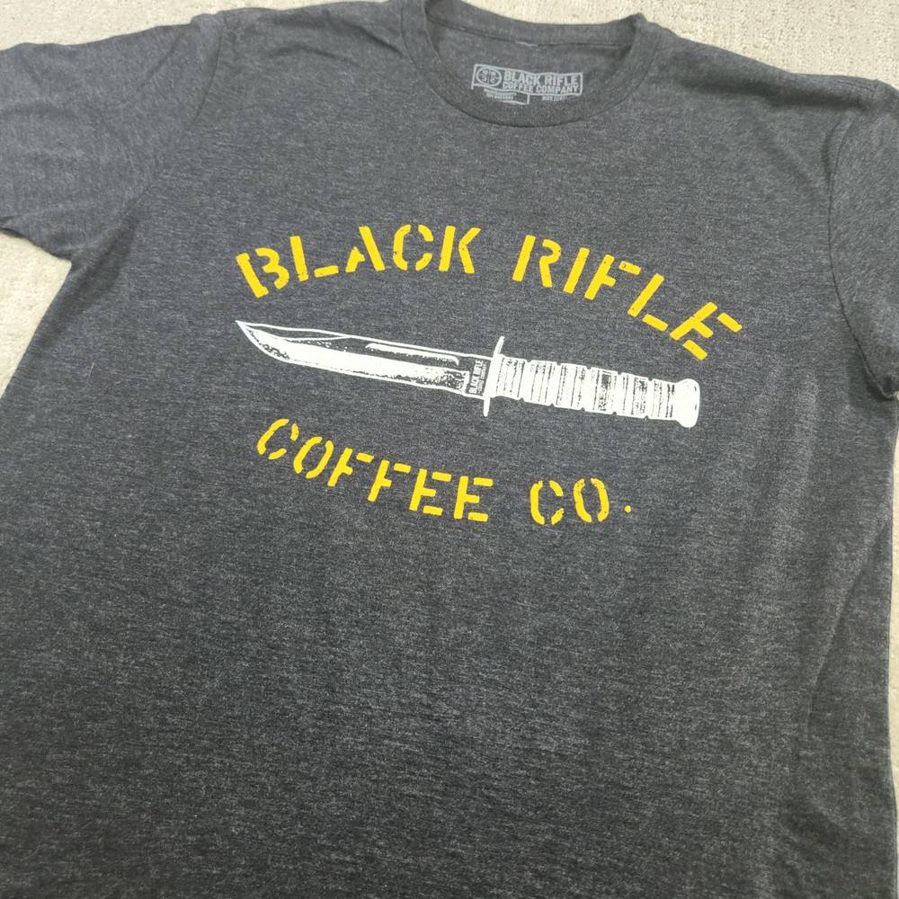 Black Rifle Coffee Company Shirt Men Medium Stretch Quick Dry Military USA Gray