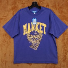MARKET STUDIO Shirt Mens Small Blue Purple Pullover Crew Sacred Basketball Tee