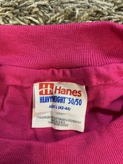 Vintage 90s Hanes Heavyweight 50/50 Blank T-Shirt Mens Large Single Stitch Pink
