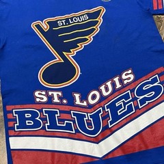 Vintage 90s Salem Sportswear NHL St. Louis Blues AOP Hockey Tshirt Men’s Large