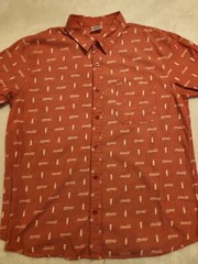Coca Cola Print Red Shirt Size Xl Sz Lg button front Unisex Memorabilia