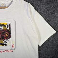 Vintage Funny Quote Shirt Mens XL White 90s King Of Farts Card Deck Parody USA