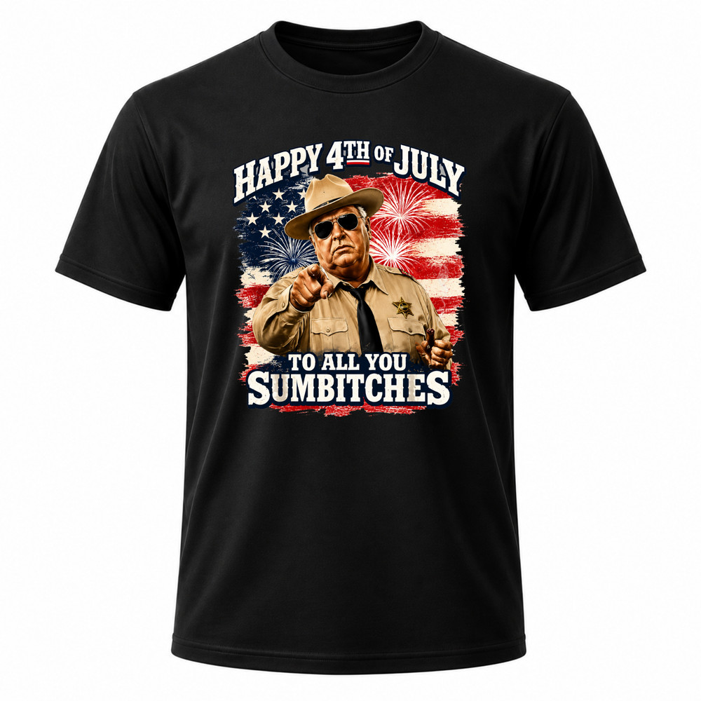 Happy 4th of July to All You Sum-Bitches Patriotic Black Graphic T-Shirt