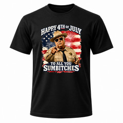 Happy 4th of July to All You Sum-Bitches Patriotic Black Graphic T-Shirt