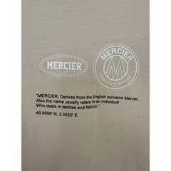 MERCIER Mens Beige Graphic Print Crewneck T Shirt Casual Streetwear Size M
