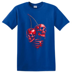 Skull Cherry Skeleton Graphic T Shirt Creepy Halloween Tee Art Design