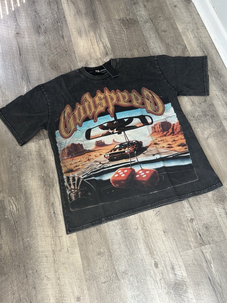 Godspeed Graphic Print Cotton Crew Neck Short Sleeve T-Shirt Size L