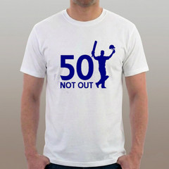 50 Not Out T-shirt. Cricket. Birthday Tee. Thank You Tee by Sillytees