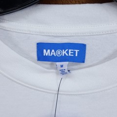 MARKET STUDIO Shirt Mens Medium White Pullover Crew Graphic V-12 Auto Cars