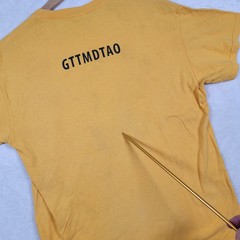 Vintage Rat On Bike T-Shirt Gildan Heavy Cottton Big Logo Graffiti Yellow Size M