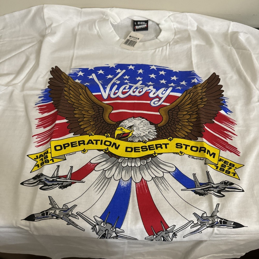 Operation Desert Storm 1991 Shirt Adult Large Military Eagle USA