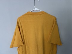 Champion Shirt Yellow Script Logo Authentic Athletic Large Sports Men Casual