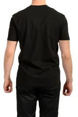 Versace Men’s Black Logo Embroidered Crewneck Short Sleeve T-Shirt US 2XL IT 56