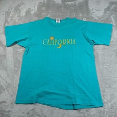 Vintage California Shirt Mens XL Green Single Stitch Sun All Day Fun All Night