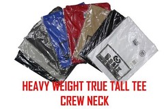Big and Tall TEE Men Heavy Weight Plain S/S T-shirts Crew Neck Solid 2 pack