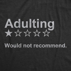 Mens Adulting Would Not Recommend T Shirt Funny Sarcasm Joke Gag Gift Novelty