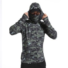 UPF50+ Mens Outdoor Fishing Hoodie Sun Block Skin Protection Long Sleeve Top 🌸