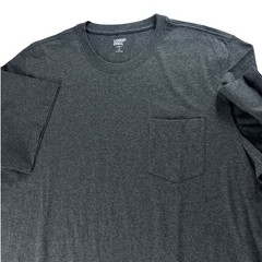 Lands End Mens Super-T Short Sleeve Pocket T-Shirt Oxford Gray XL 61081 NWT