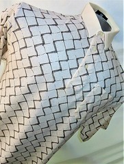 Oak Creek Light Beige Square Pattern Men’s T-Shirt Size M