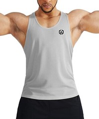 NELEUS ‘Dry Fit Logo Muscle’ Mesh Tank Top Men’s M Gym Workout Exercise Grey NWT